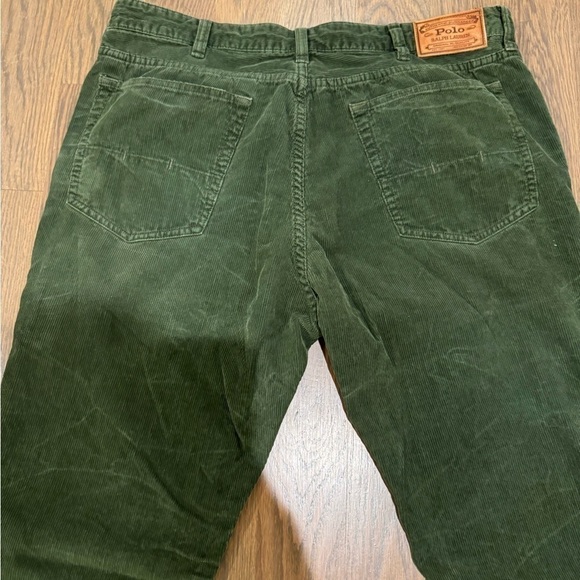 Polo Ralph Lauren Dungarees corduroy jeans Men 38x30 Varick Slim Straight Green. - Picture 8 of 9